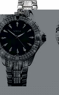Seksy by Sekonda Seksy Ladies Silver Black Dial Watch.