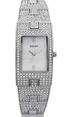 Seksy by Sekonda Seksy Ladies Stainless Steel Square Dial Watch