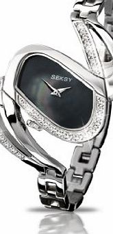 Seksy by Sekonda Womens Quartz Watch with Mother of Pearl Dial Analogue Display and Silver Stainless Steel Bracelet 4860.37