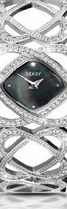 Seksy Ladies Seksy by Sekonda Crystal Hearts Black Dial Watch 4110