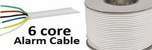 SEL 100 METRE DRUM / REEL OF 6 CORE WHITE BURGLAR INTRUDER ALARM FLEXIBLE CABLE