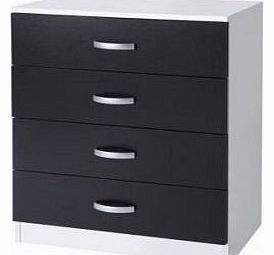 Black & White Chest of Drawers 4 Drawer Selby Bedroom Furniture