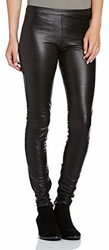 Selected Femme Womens Sabrina Leather Pants Basic Skinny Trouser, Black, 10 (Manufacturer Size:36)