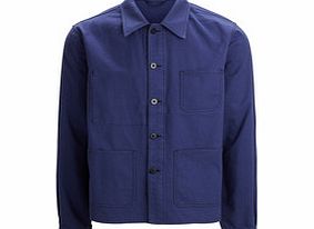 Blue pure cotton shirt jacket