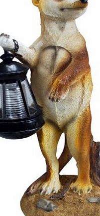 Selections Solar Powered Outdoor Garden Ornament Meerkat With Lantern