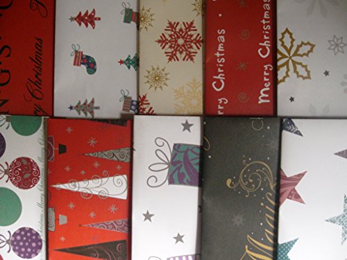 Selective 20 SHEETS OF MODERN - CONTEMPORARY CHRISTMAS WRAPPING PAPER (2 packs of 10) - REINDEER - CHRISTMAS TREE - STARS - BAUBLES