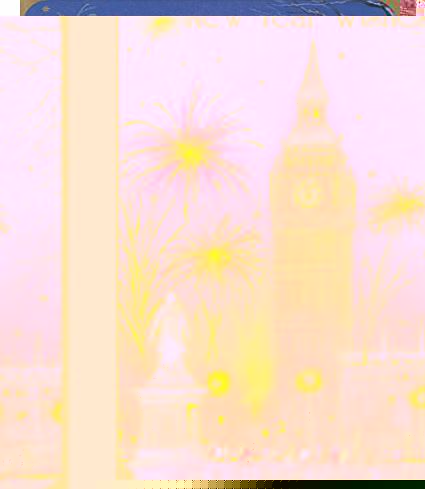 Selective New Year Wishes - Big Ben Clock Tower Fireworks Greeting Card