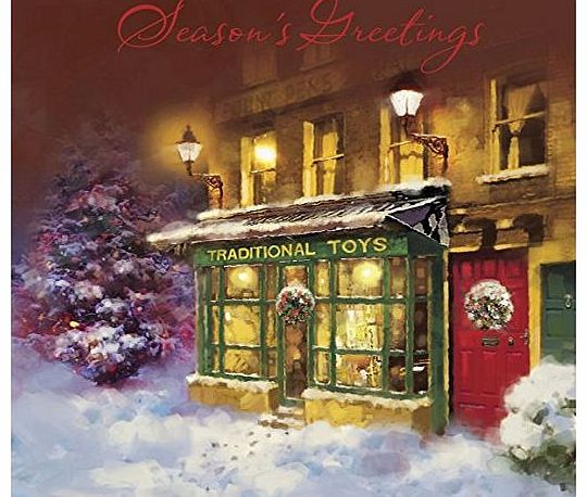 Selective Pack of 12 Square Vintage Scenic Charity Christmas Cards - Nostalgic Xmas