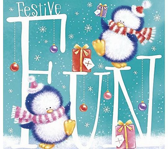 Pack of 24 Mini Square Cute Charity Christmas Cards - Snowmen & Penguins