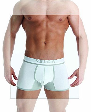 Selga Mens Underwear Boxer Shorts (Pack of 2) Cotton / Lycra Strech Trunks (XL, White)