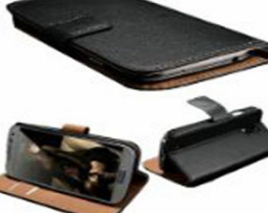 � Samsung Galaxy Note 3 Ultra Slim / Light Case Wallet Cover Leather (PU) Black - N9000 GT-N9002 N9005 16GB 32GB Smart Book Protective Magnetic Folio Flip Case (Prem Leather Stand Wallet - B