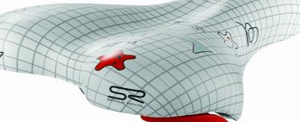 Selle Royal Kids Spyder Design Bike Saddle - White/Red, 23.1 x 15.2 cm
