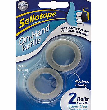 Sellotape On Hand Refills, Pack of 2, Clear