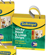 Sellotape Self Adhesive Sticky Hook-Loop Combined Strip