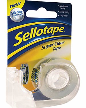 Sellotape Super Clear Tape Dispenser, W1.8cm x
