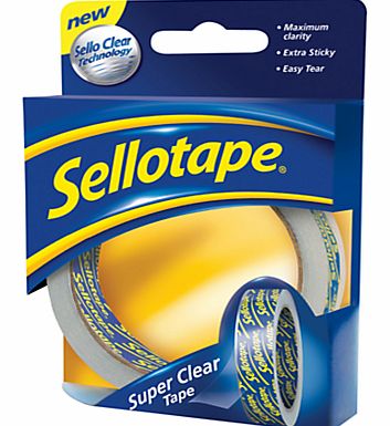 Sellotape Super Clear Tape, W1.8cm x L25m