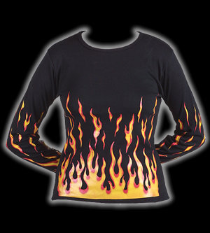 Yellow Flames Skinny Fit Longsleeve