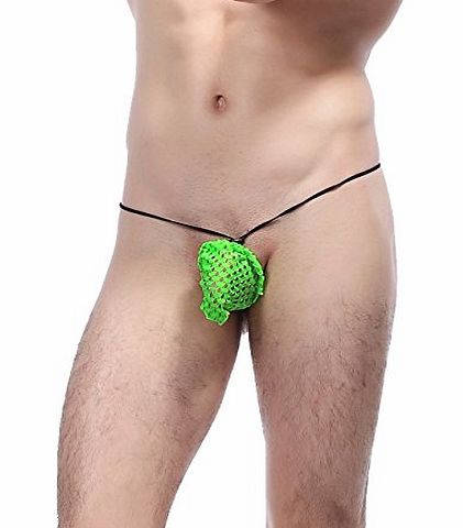 Senfloco Mens Sexy Mesh G-String Thong (Light Green)
