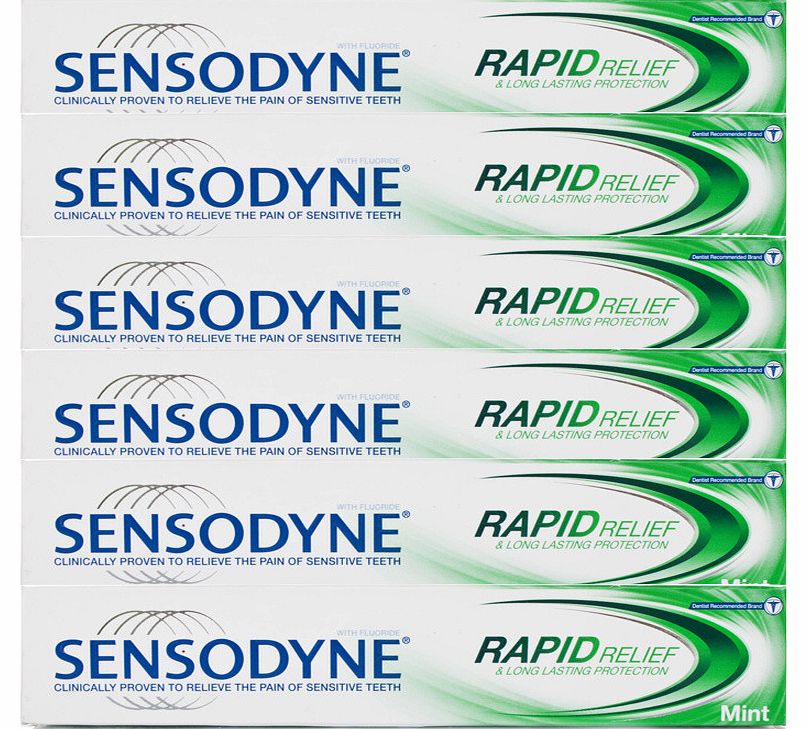 Sensodyne Rapid Relief Toothpaste 6 Pack