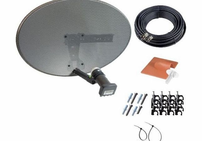Senua MK4 Sky Dish Kitd with Quad LNB Zone 1 - Complete Kit with 20m Satellite Cable