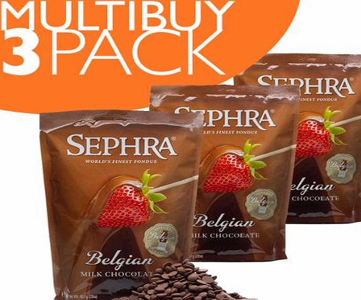 Sephra 3 x 907g bag of Sephra Belgian Fountain Ready Milk Chocolate