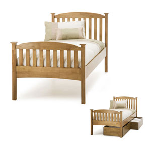 Serene , Eleanor, 3FT Single, Wooden Bedstead - Oak