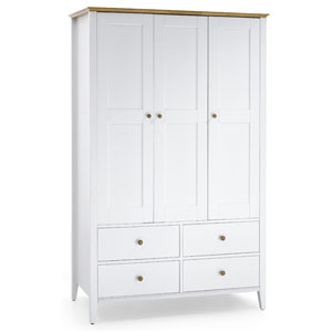 , Grace 3 Door Wardrobe - Opal White