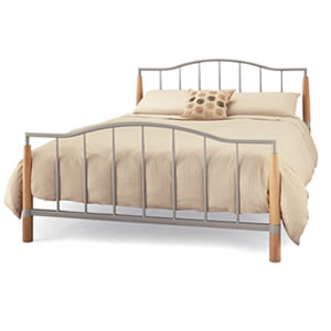 Cosmo 4FT 6 Double Metal Bedstead - Silver