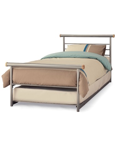 Serene Furnishings Celine 3ft Metal Single Bed With Guest Bed
