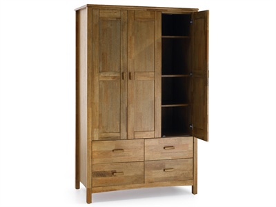 Serene Furnishings Eleanor 3 Door Wardrobe (Honey Oak) Small Single