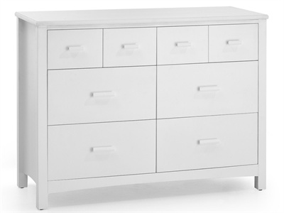 Serene Furnishings Eleanor 8 Drawer Chest (Opal White) Small Single