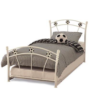 Serene Furnishings Soccer 2ft6 Guest Bed Metal Single Bed With Guest