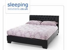 Serene King Size Roma Black Faux Leather Bedstead
