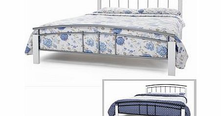 Serene Tetras White 5FT Kingsize Metal Bedstead
