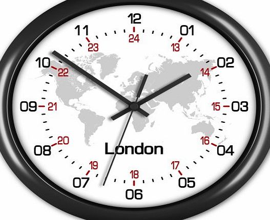 Serviton 24 Hour Clock #01 Large (Radio Ham Operator, any City, Country, Time Zone, Zulu, Call Sign or your o