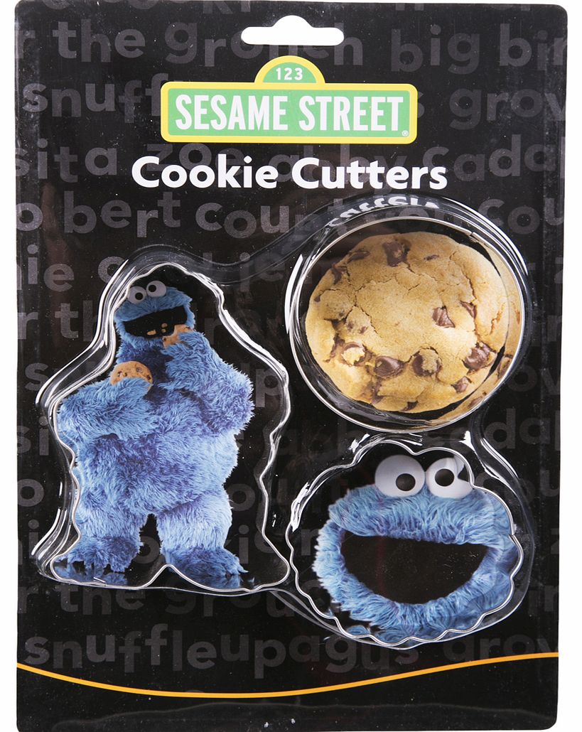 Sesame Street Cookie Monster Set Of 3 Cookie