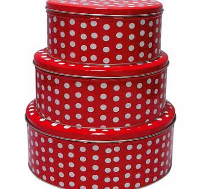 Set of 3 Polka Dot Cake Tins