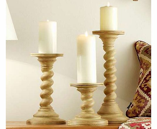 Set of 3 Rustic Candlesticks