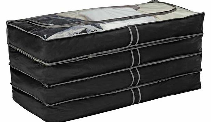 Set of 4 Underbed Storage Bags - Black