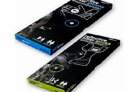Set of Reflective Biker Gloves and Socks 3536CX