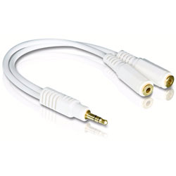 Earbud Splitter for iPod/MP3 - White