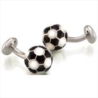 Seven London Silver Round Football Cufflinks by