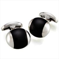 Seven London Silver Round Onyx Cufflinks by