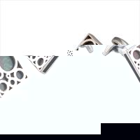 Seven London Silver Square Grey MOP Bubble Design Cufflinks