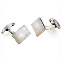 Seven London Silver Top and Bottom Rectangular MOP Cufflinks