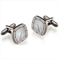 Seven London Square Screw Design MOP Cufflinks