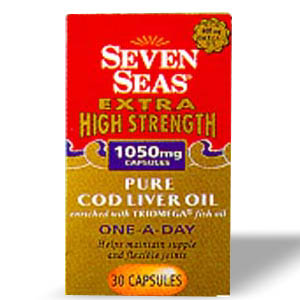 Seas Cod Liver Oil Extra High Strength Capsules - Size: 60