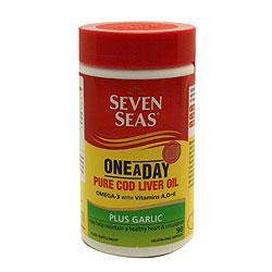 Seas One-A-Day Pure Cod Liver Oil plus Odourless Garlic