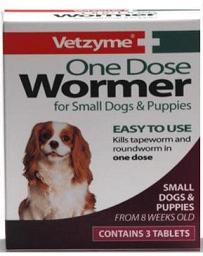 Seven Seas Vetzyme One Dose Wormer:For Small Dogs
