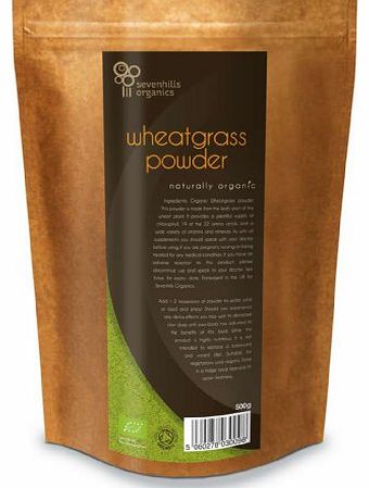 Sevenhills Organics Wheatgrass Powder 500g, certified organic by the Soil Association